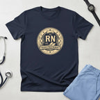 Registered Nurse RN Badge T-Shirt — Vintage Gold Nurse Pride Tee - YOUSTOMIZE