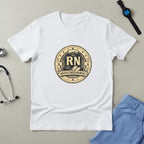 Registered Nurse RN Badge T-Shirt — Vintage Gold Nurse Pride Tee - YOUSTOMIZE