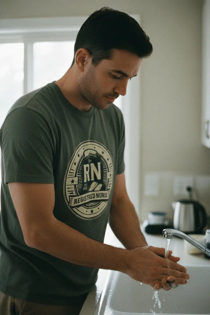 Registered Nurse RN Badge T-Shirt — Vintage Gold Nurse Pride Tee - YOUSTOMIZE