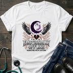 Skull Moon Wings Gothic Nurse Dark Aesthetic Tee - Natural / S | YOUSTOMIZE