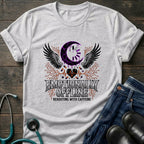 Skull Moon Wings Gothic Nurse Dark Aesthetic Tee - Natural / S | YOUSTOMIZE