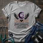 Skull Moon Wings Gothic Nurse Dark Aesthetic Tee - Natural / S | YOUSTOMIZE