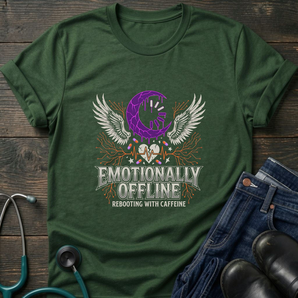 Skull Moon Wings Gothic Nurse Dark Aesthetic Tee - Natural / S | YOUSTOMIZE