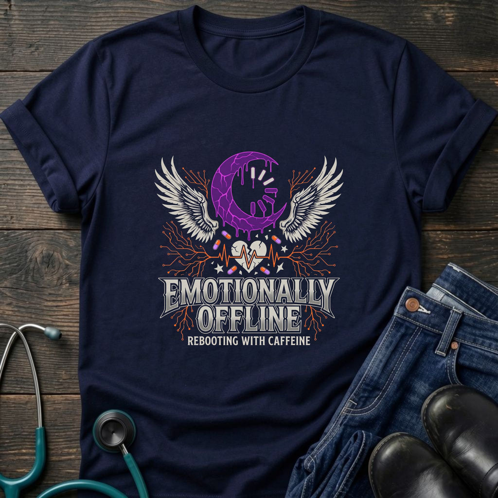 Skull Moon Wings Gothic Nurse Dark Aesthetic Tee - Natural / S | YOUSTOMIZE