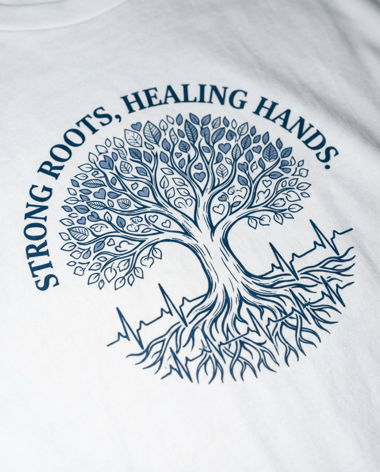 Strong Roots, Healing Hands T-Shirt — Tree of Life Nurse Tee-Navy / XS-YOUSTOMIZE