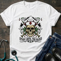 Study Until You Bleed Gothic Skull Nurse Medical Tee - White / XS | YOUSTOMIZE