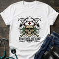 Study Until You Bleed Skull Medical Student Nurse Tee - White / XS | YOUSTOMIZE