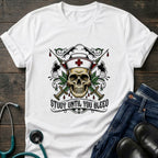 Study Until You Bleed Skull Medical Student Nurse Tee - White / XS | YOUSTOMIZE
