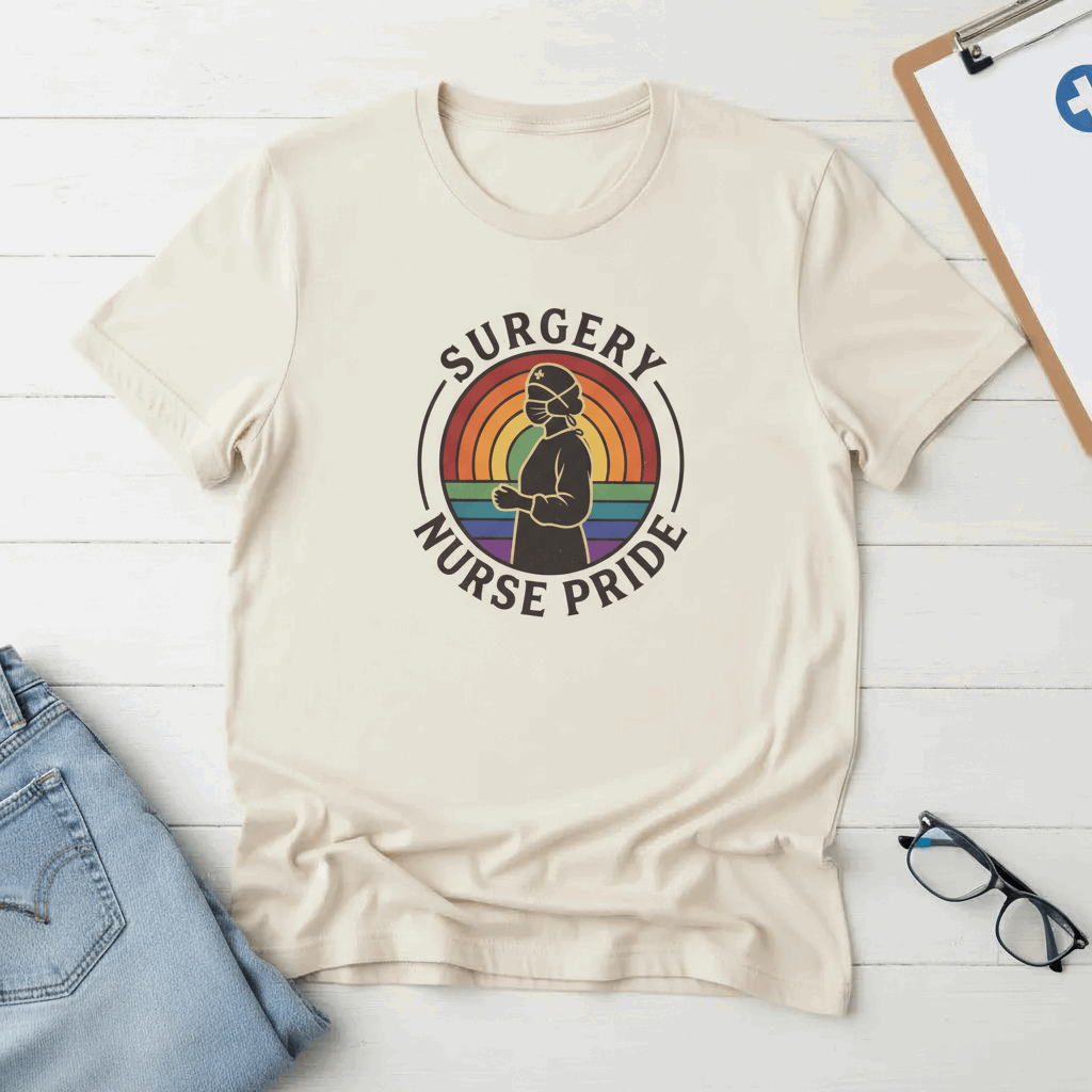 Surgery Nurse Pride T-Shirt — Rainbow Scrub Team Tee - YOUSTOMIZE