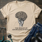 The Weight of Knowledge Is Heavy Brain Nurse Student Tee - White / XS | YOUSTOMIZE