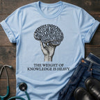 The Weight of Knowledge Is Heavy Brain Nurse Student Tee - White / XS | YOUSTOMIZE