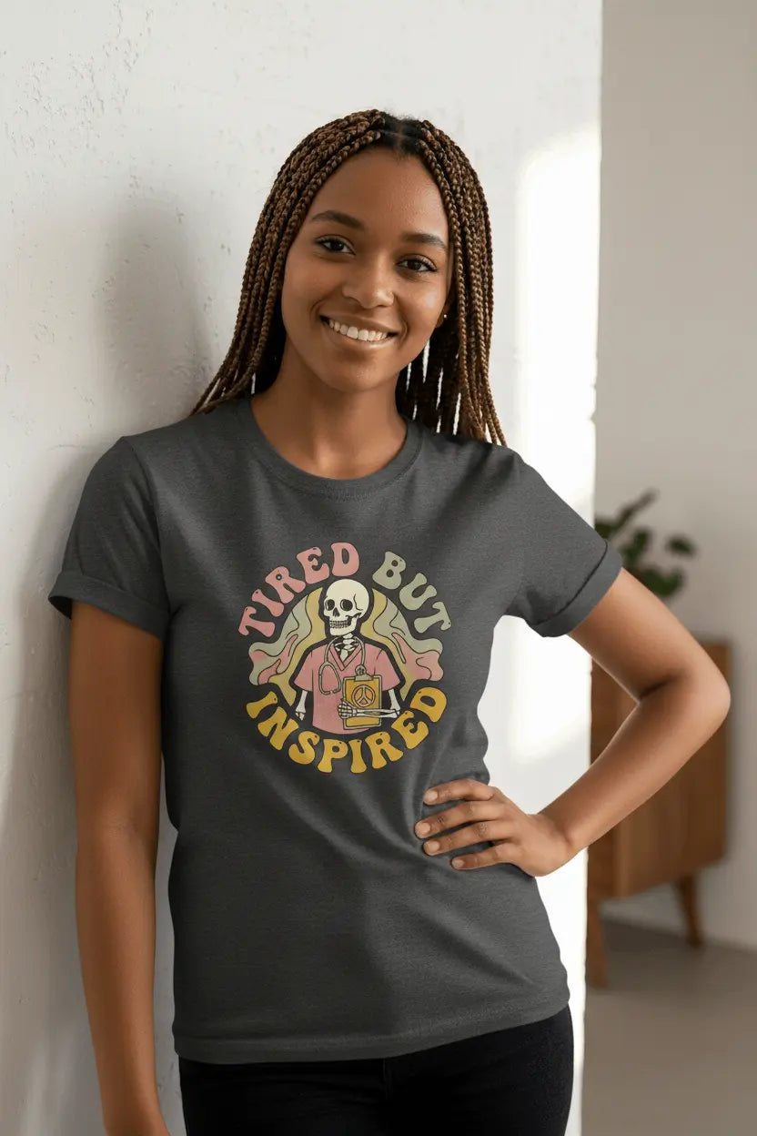 Tired But Inspired - Dark Heather