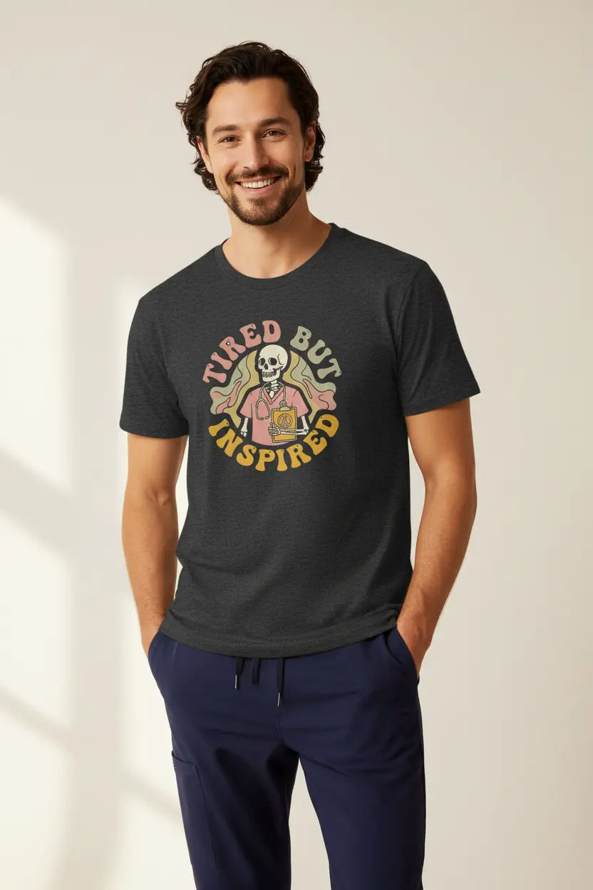 Tired But Inspired - Male Dark Heather