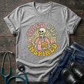 Tired But Inspired Retro Skull Nurse Tee - Sport Grey / XS | YOUSTOMIZE