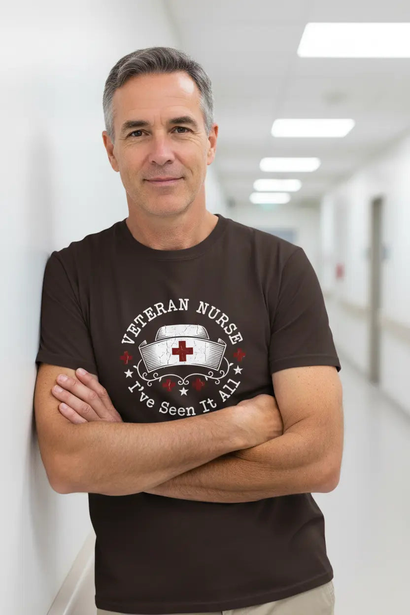 Veteran Nurse - Mature Male Hospital Wall